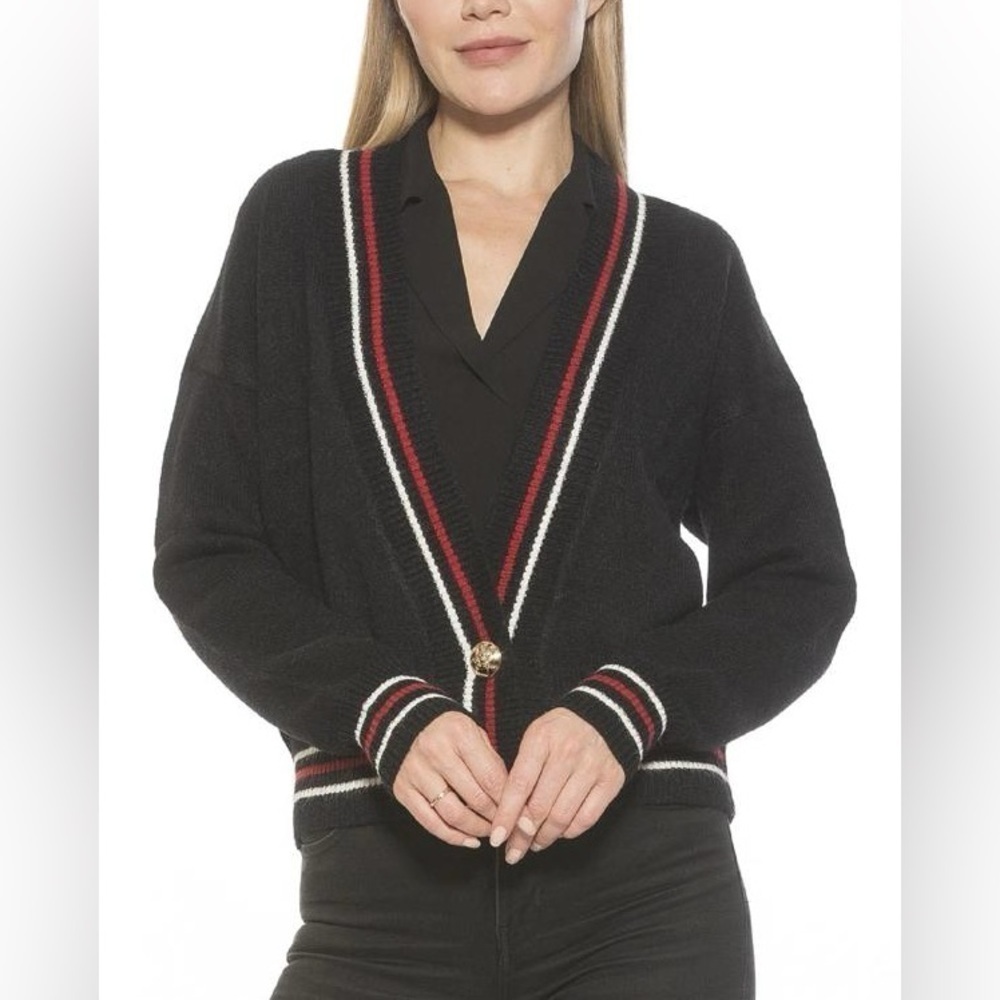 Alexia Admor Cathrine Button Front Knitted Sweater Cardigan XS